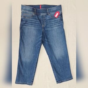 Spanx Straight Leg Jeans Women 2X Vintage Indigo High Rise Pull On Shaping Denim
